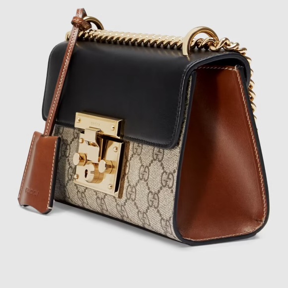 Gucci Small Padlock GG Canvas Leather Chain Shoulder Bag - Picture 2 of 15